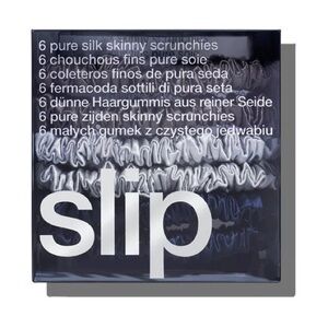 Slip Pure Silk Skinny Scrunchies - Midnight - Set of 6
